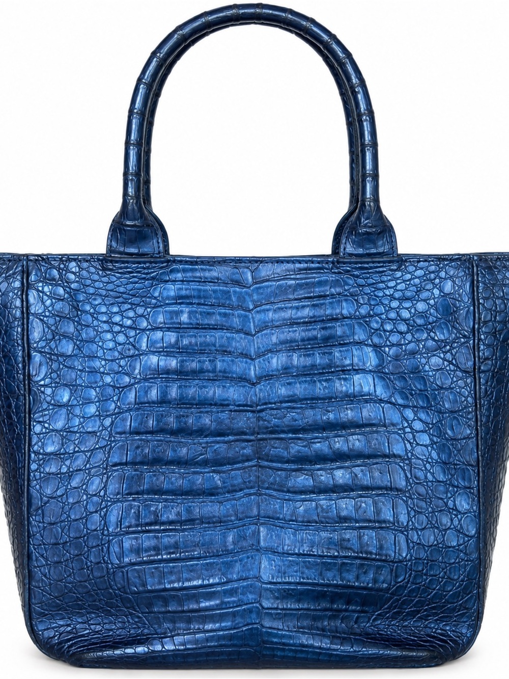 Eileen Kramer navy blue, genuine, crocodile handbag